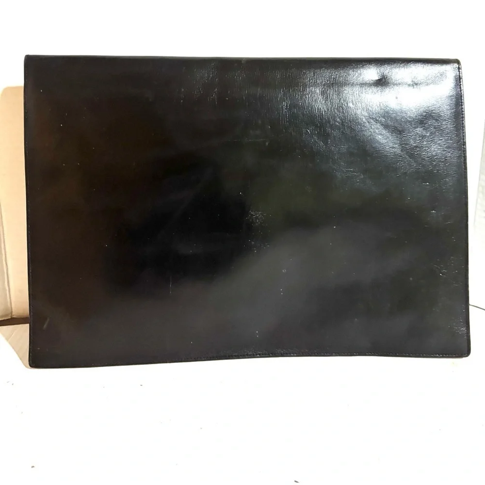 Vintage unisex Black Leather Men's Bag